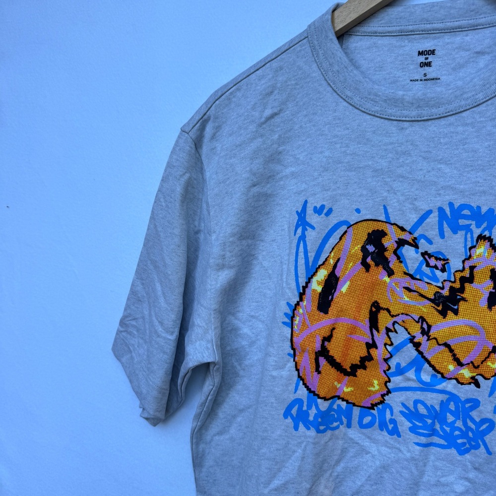 Mode of One Mens Heather Grey Graffiti Graphic T-Shirt Small 100194459MN NWT - Picture 10 of 16
